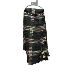 Cejon Heritage Lightweight Women's Black Plaid Woven Scarf Wrap Shawl
